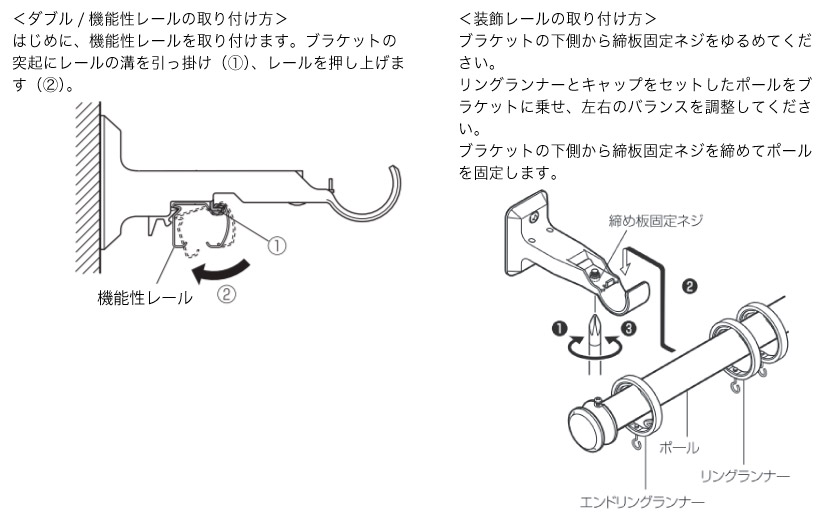 カーテンレール取付方法