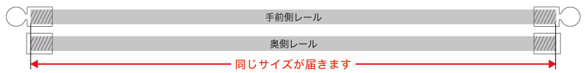 カーテンレールの採寸方法　ドレープ側とレース側のサイズについて