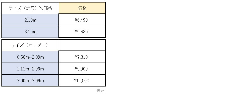価格表です。