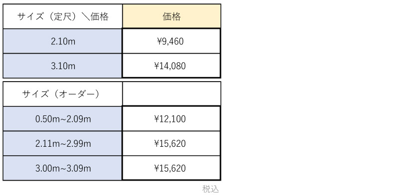 価格表です。