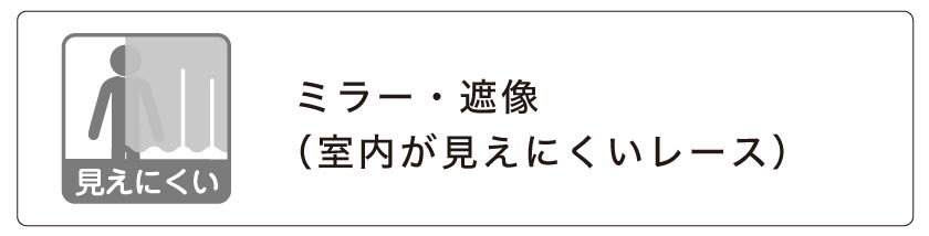 昼外から見えにくいミラーレース・昼も夜も外から見えにくい遮像プライバシーレース