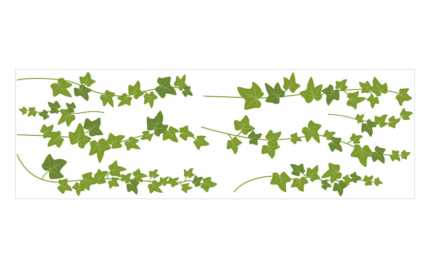 上から垂れ下がる、アイビーの、大きいウォールステッカー