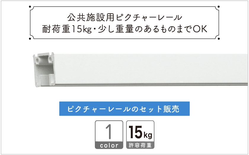 公共施設用ピクチャーレール/耐荷重15㎏・少し重量のあるものまでOK（Lシリーズ）