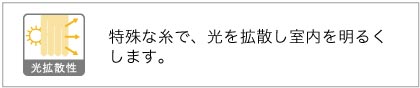 特殊な繊維で、光を室内に拡散し、室内を明るくします。