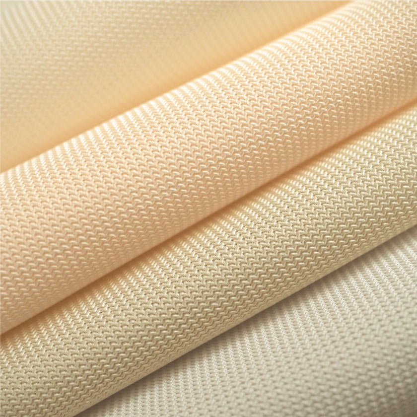 病院用間仕切りカーテン 消臭ベーシックカーテンの生地アップです。こちらはアイボリー、ベージュ、ライトグレー、エクルの生地です。