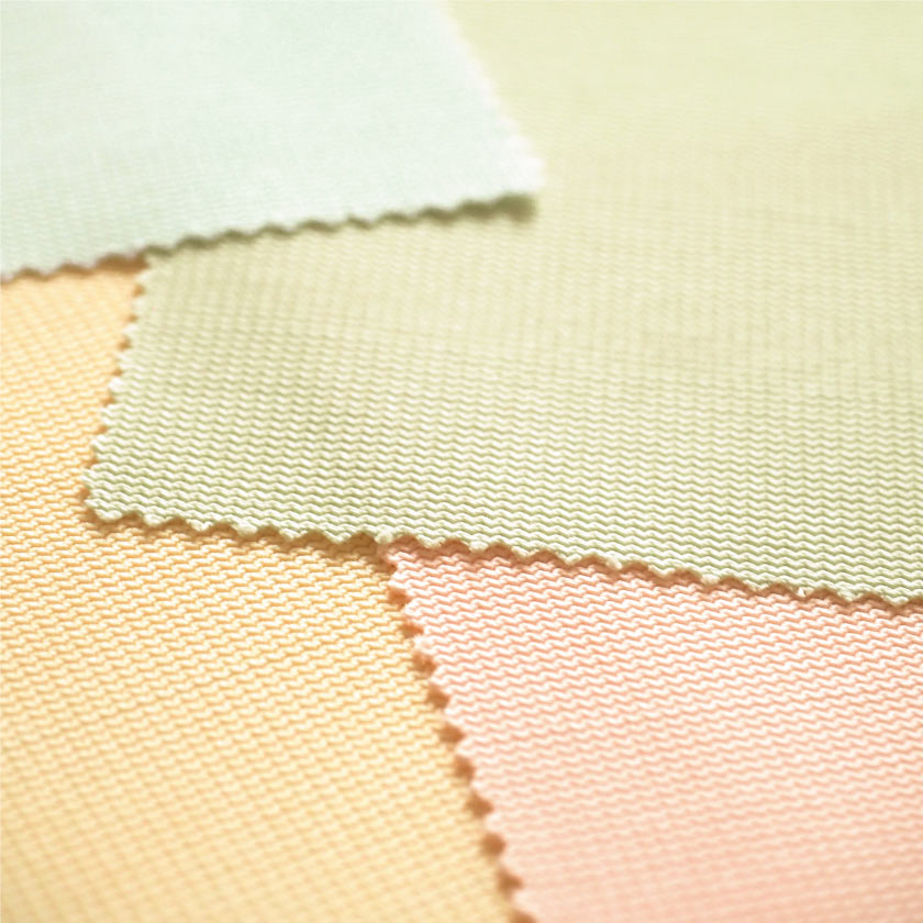 病院用間仕切りカーテン 消臭ベーシックカーテンの生地アップです。優しいパステルカラーで揃います。