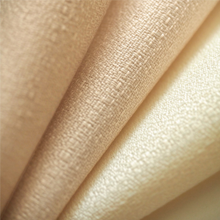 「エコマーク認定　再生紙100％カーテン」の生地アップです。生地は薄手です。