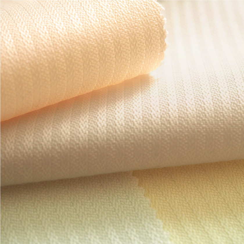 パステル③　抗ウィルスカーテンの生地アップです。明るいパステルカラーの色合いで、幼稚園、保育園など子ども向けの施設にもおすすめ。