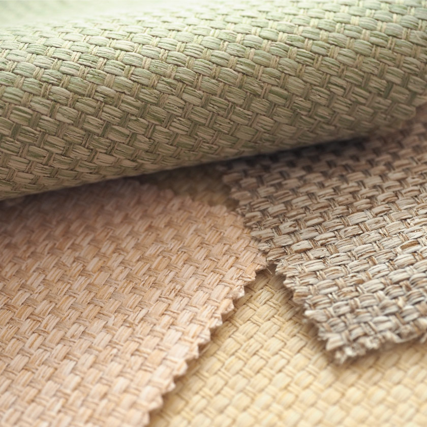 「ナチュラル感② ざっくりカーテン」の生地アップです。ざっくりと織った表面はナチュラルな仕上がりです。