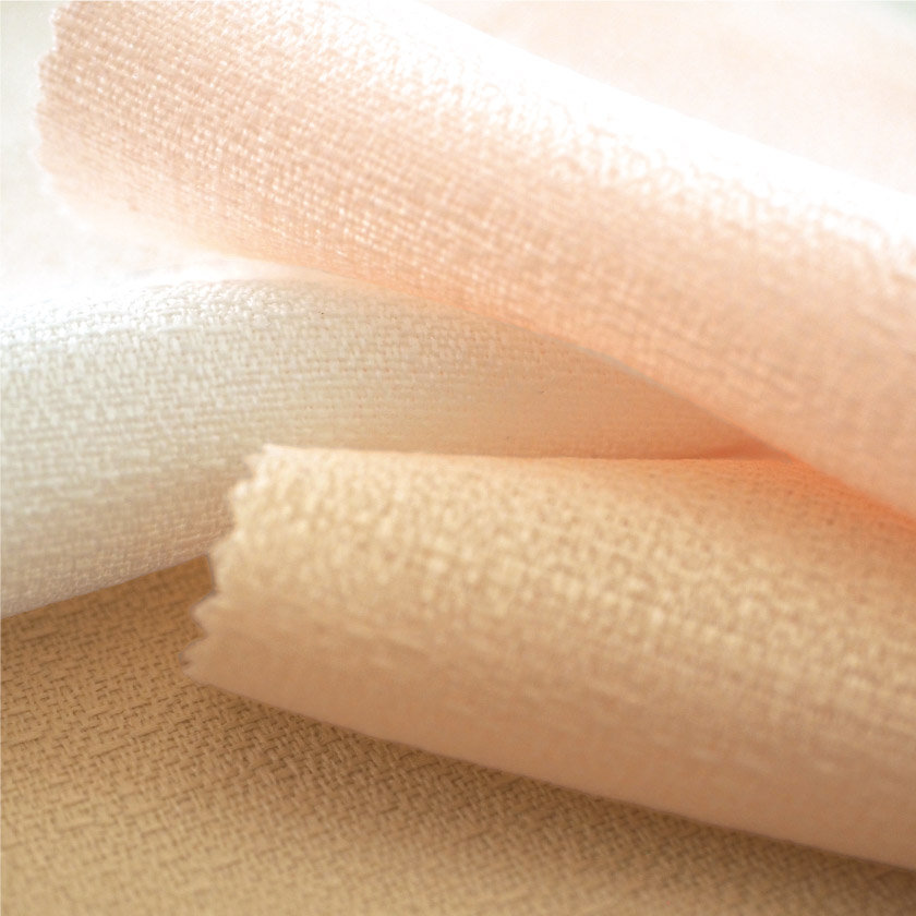 「【格安シリーズ】 パステル① やわらかカーテン」の生地アップです。織りがわかる、ナチュラルな仕上がりです。