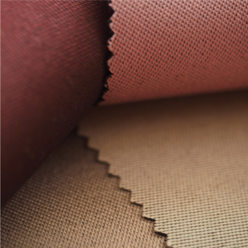 ベージュ、ブラウン、ピンク、ボルドーの生地アップです。