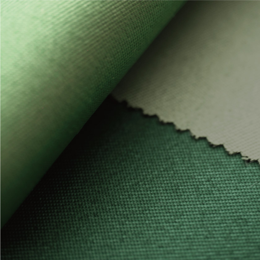 ライムグリーン、グリーン、ダークグリーンの生地アップです。