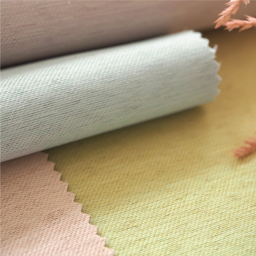 「遮光 室内温度快適・遮熱ドレープカーテン」の生地アップです。かわいいパステルカラーも揃います。