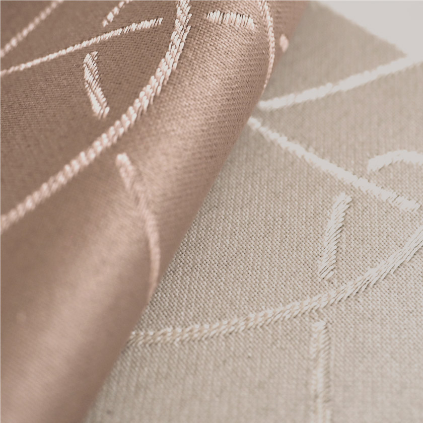 「遮光 モダン柄① 円形ラインの遮光カーテン」の生地アップです