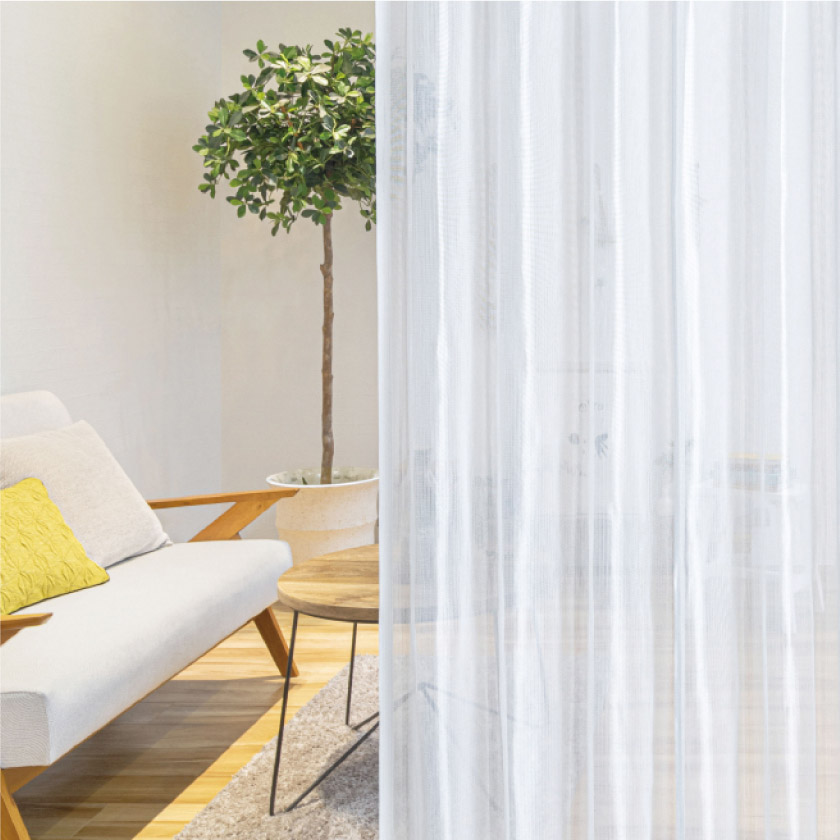 「制菌レース」の室内側からの透け感です。