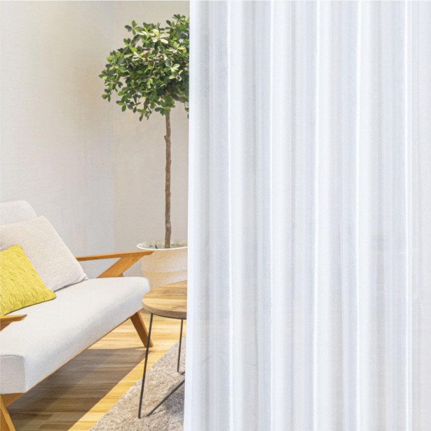 「遮熱＋花粉キャッチカーテン①」の透け感です。