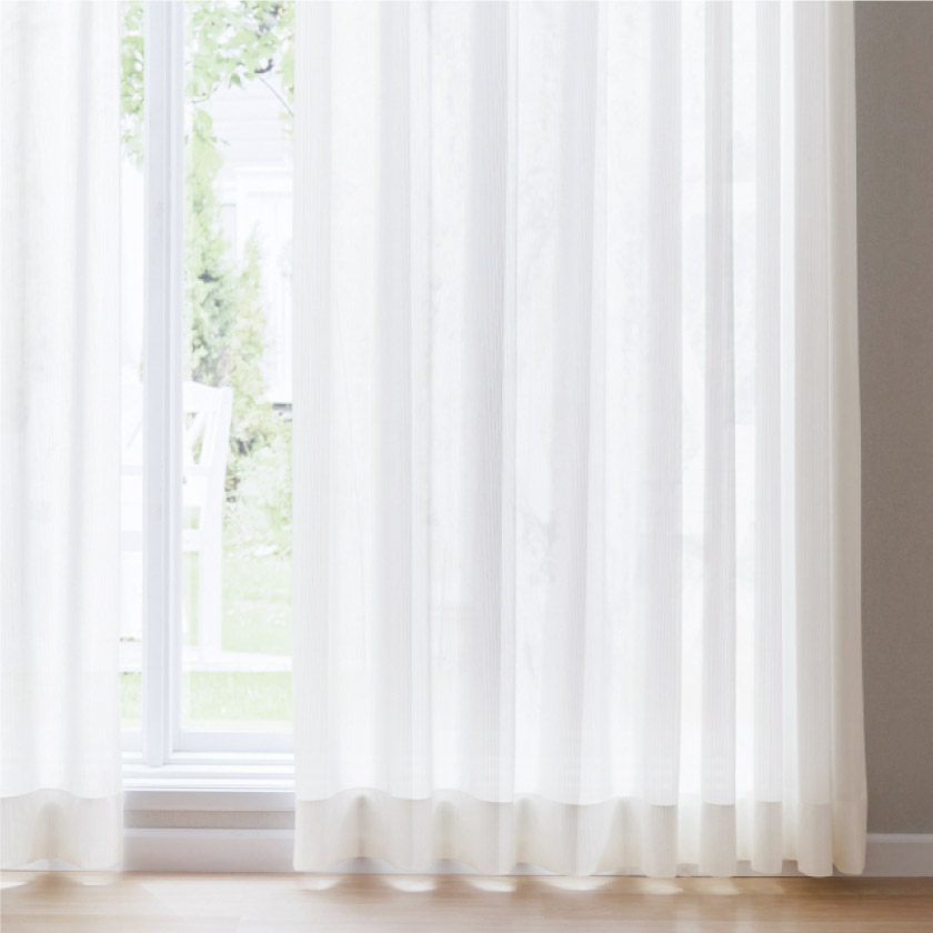 「快適な室温と省エネを考えたレース④」の取り付け例です。細かいストライプがが入っています。