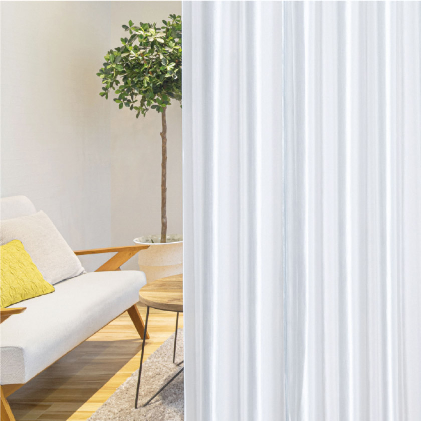 「快適な室温と省エネを考えたレース④」の室内側から見た透け感です。