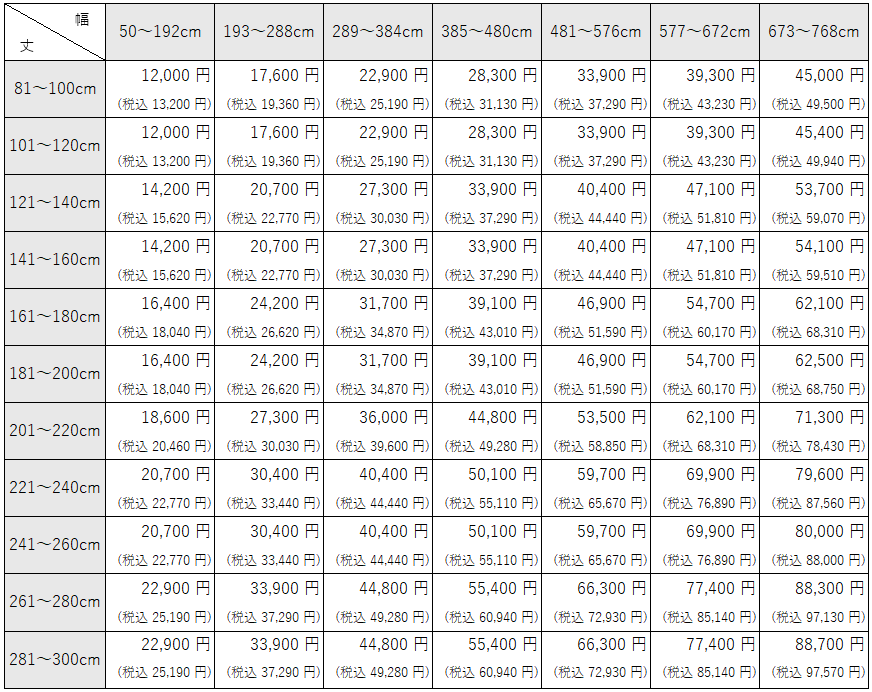 ナチュラルモダン① 縦柄波柄カーテン価格表