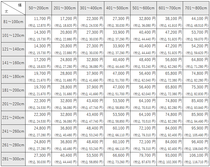 クラシック③　大柄花柄・式場風カーテン価格表