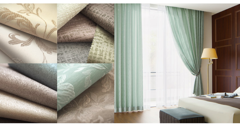 高級ホテル、リゾートホテルなどにおすすめな、上質で高級感のあるカーテンの生地見本