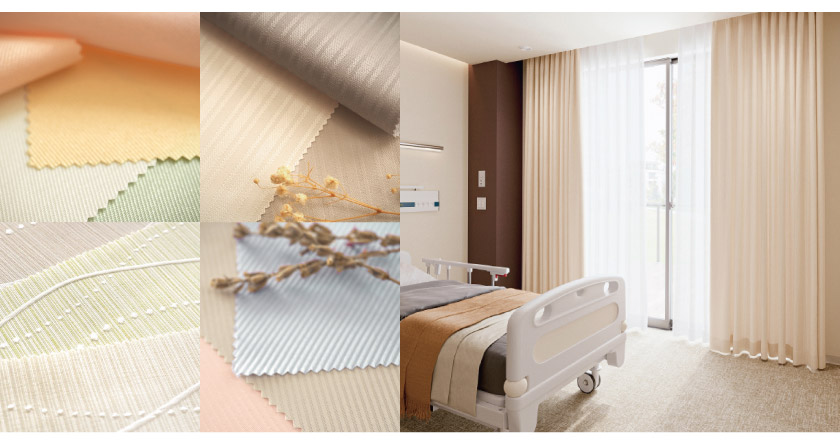 病院やクリニックの、個室のお部屋・集合スペースにおすすめのカーテンの生地の参考画像です。