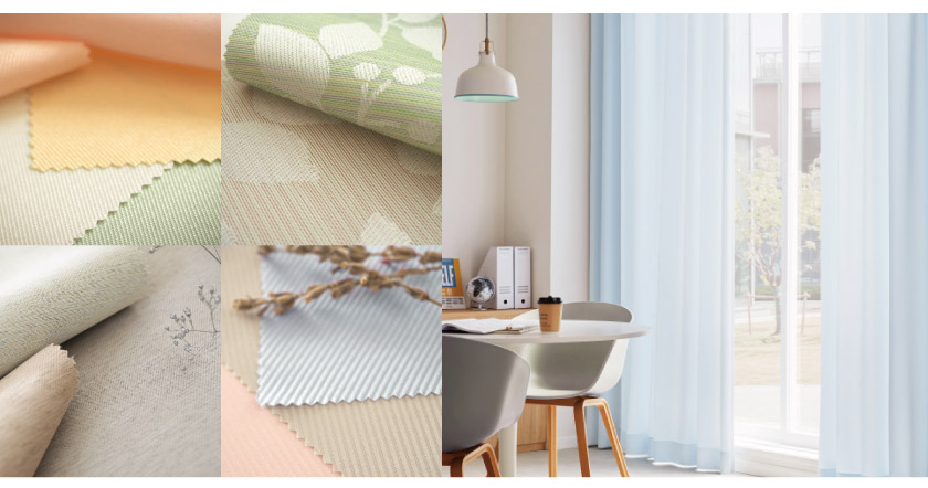 オフィスの休憩・食事スペースにおすすめのカーテンの生地見本