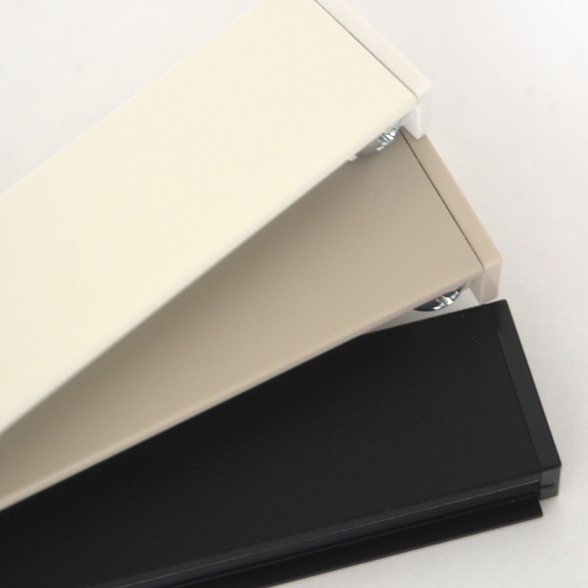 ピクチャーレールWシリーズの色見本です。質感はマットで、スタイリッシュです。