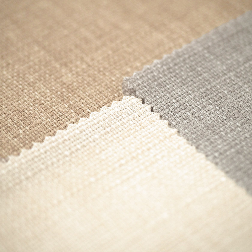 生地のアップ画像です。見た目はナチュラルで、ざっくりとした風合いのやさしい印象です。